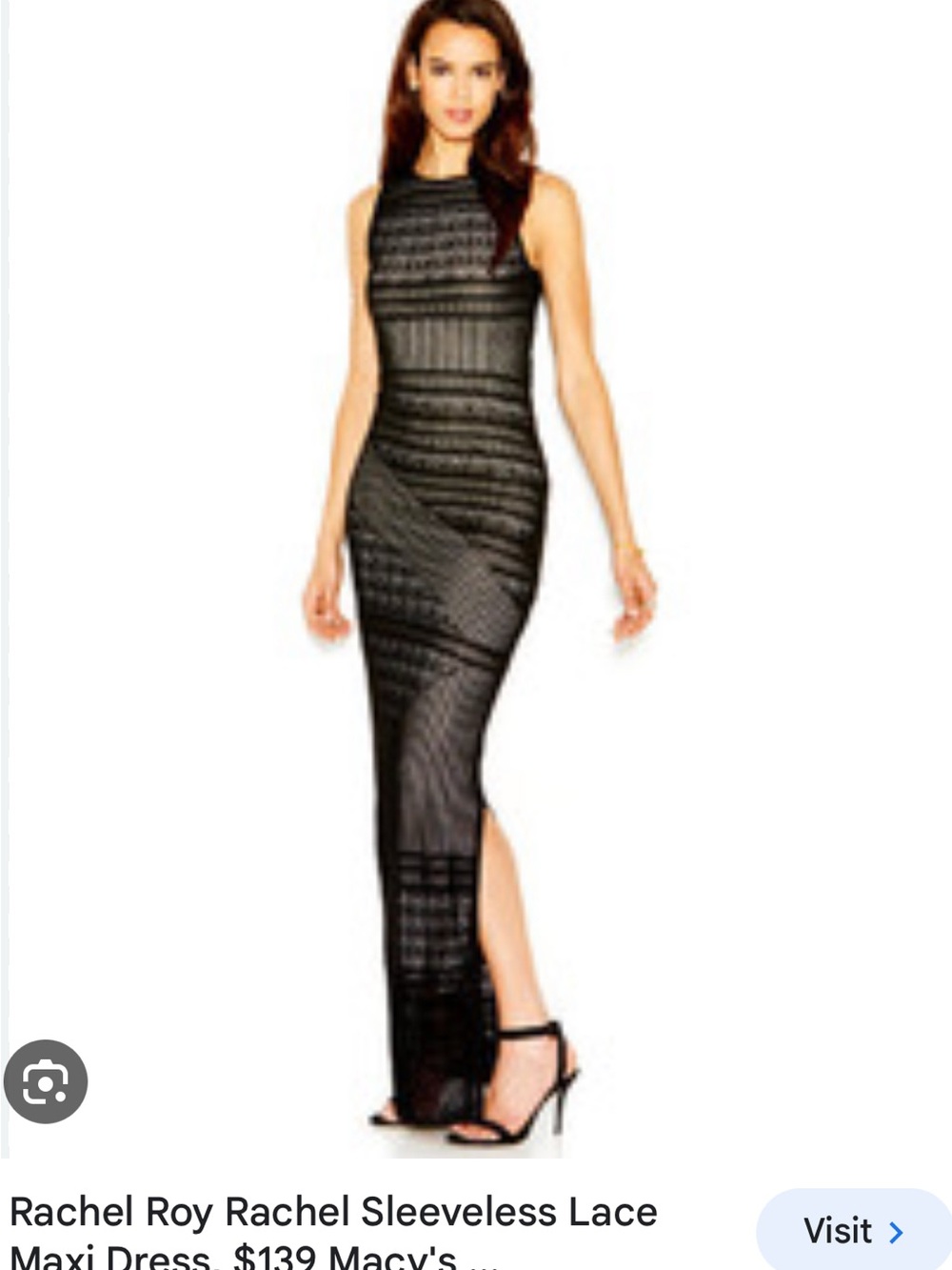 RACHEL Rachel Roy Black Sleeveless Lace Maxi Dress